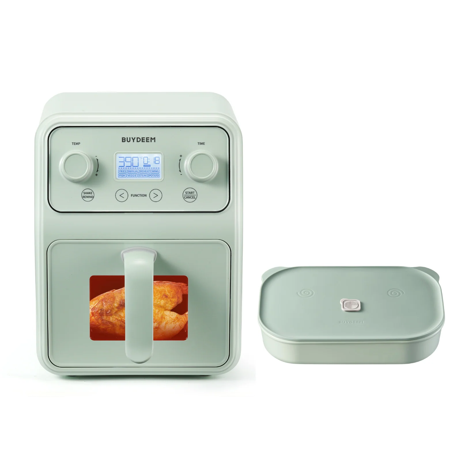 Air Fryer with Ceramic Lunch Box, Green - Bundle Offer - Image 3