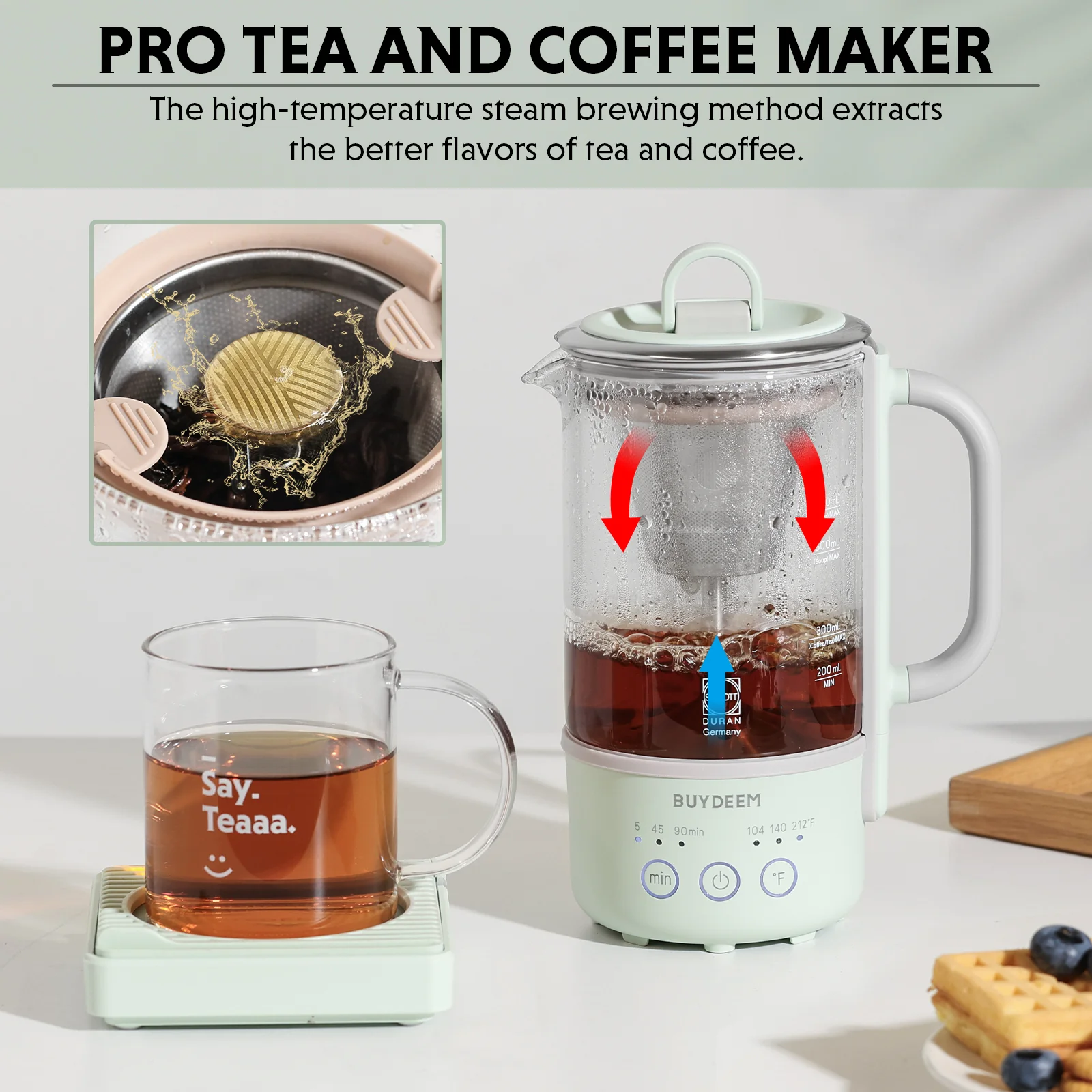K32 Mini Multi-function Tea & Coffee Maker, 0.6L - Image 3