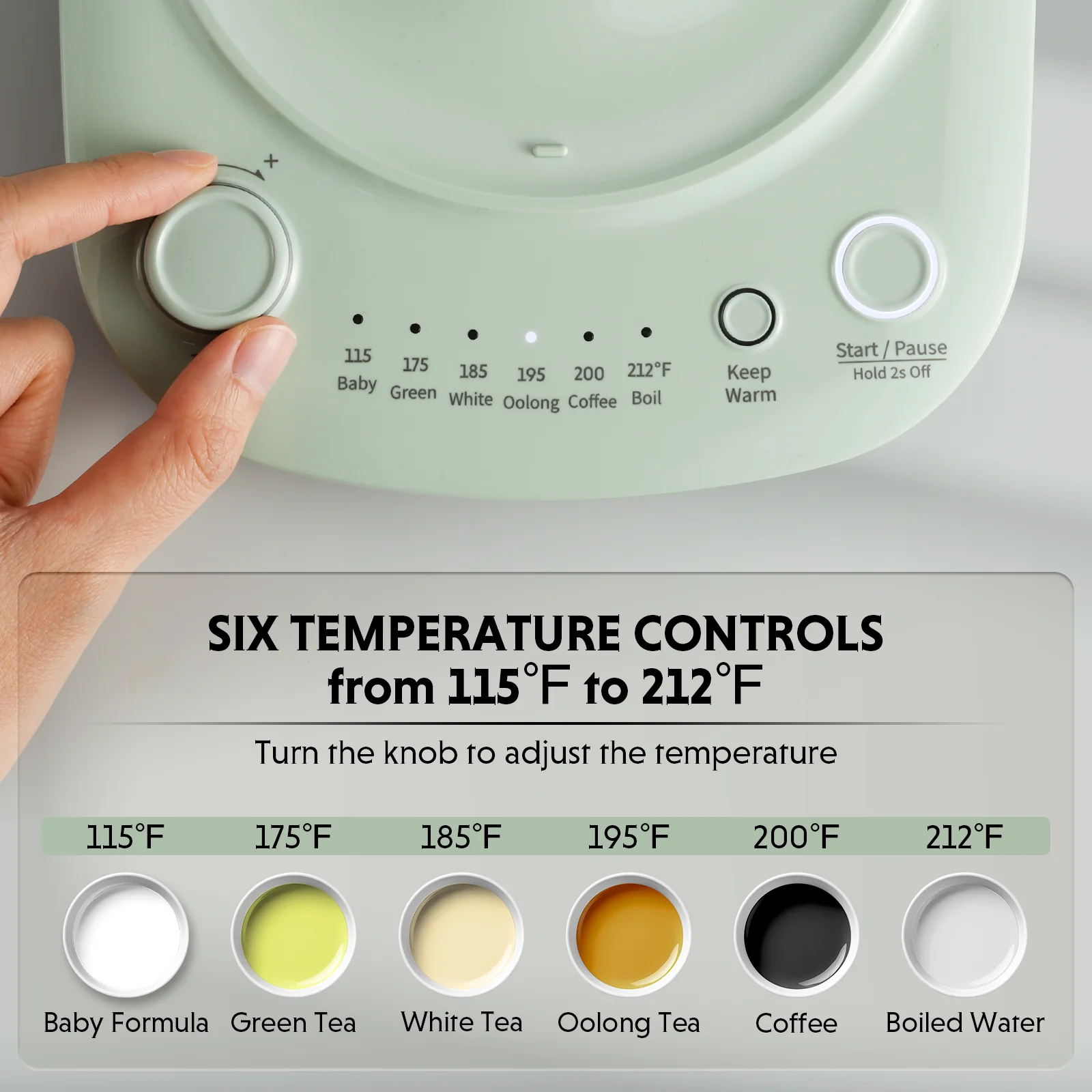 K740 Electric Kettle with Temperature Control, 1.7L - Image 4