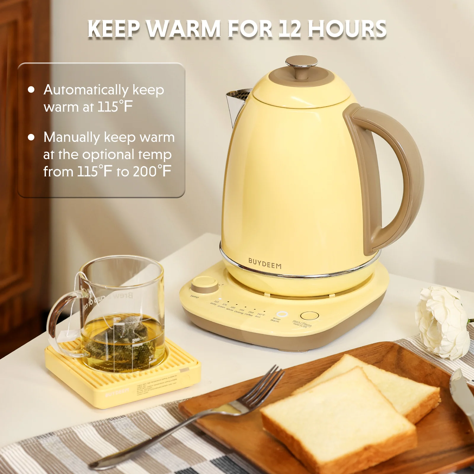 K740 Electric Kettle with Temperature Control, 1.7L - Image 5