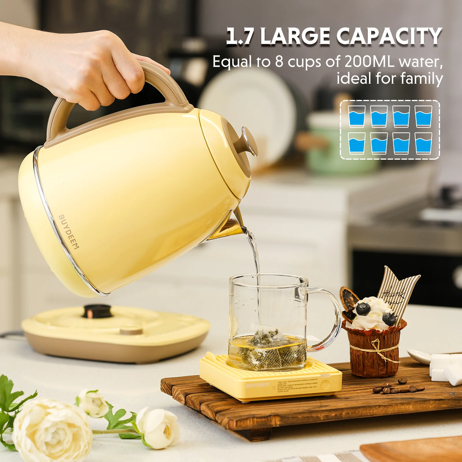 K740 Electric Kettle with Temperature Control, 1.7L - Image 6