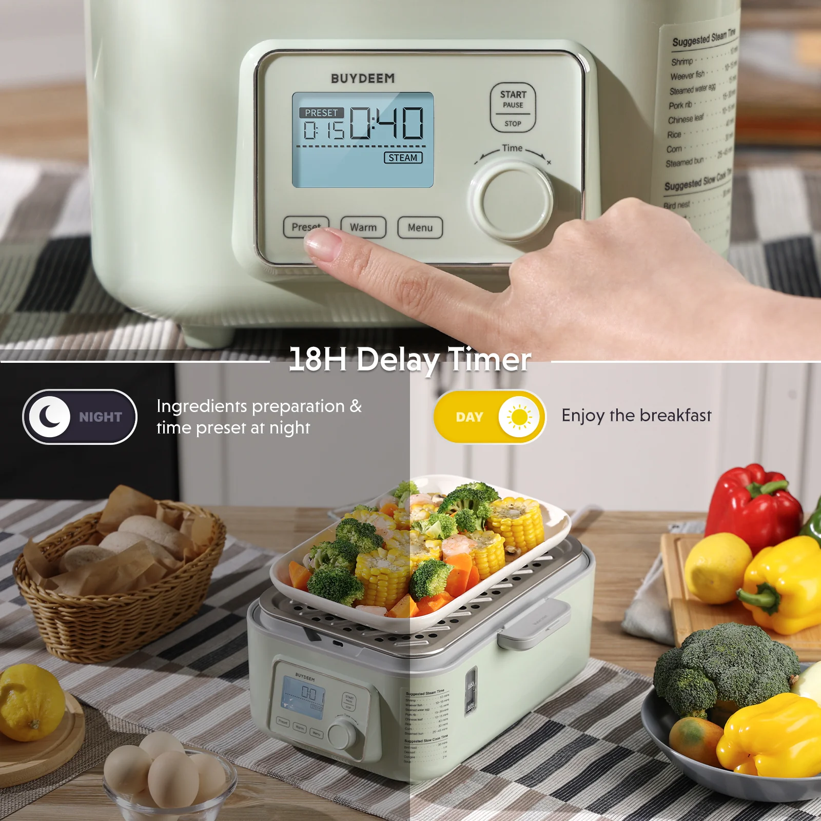 G553 Electric Food Steamer, 5.3QT (Stew Pots Not Included) - Image 3