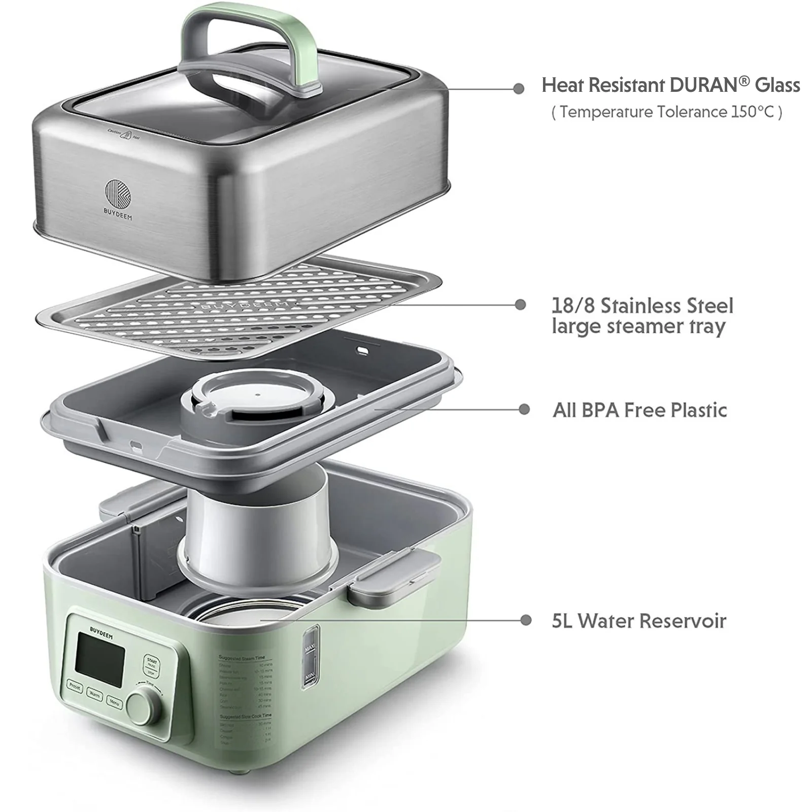 G553 Electric Food Steamer, 5.3QT (Stew Pots Not Included) - Image 7
