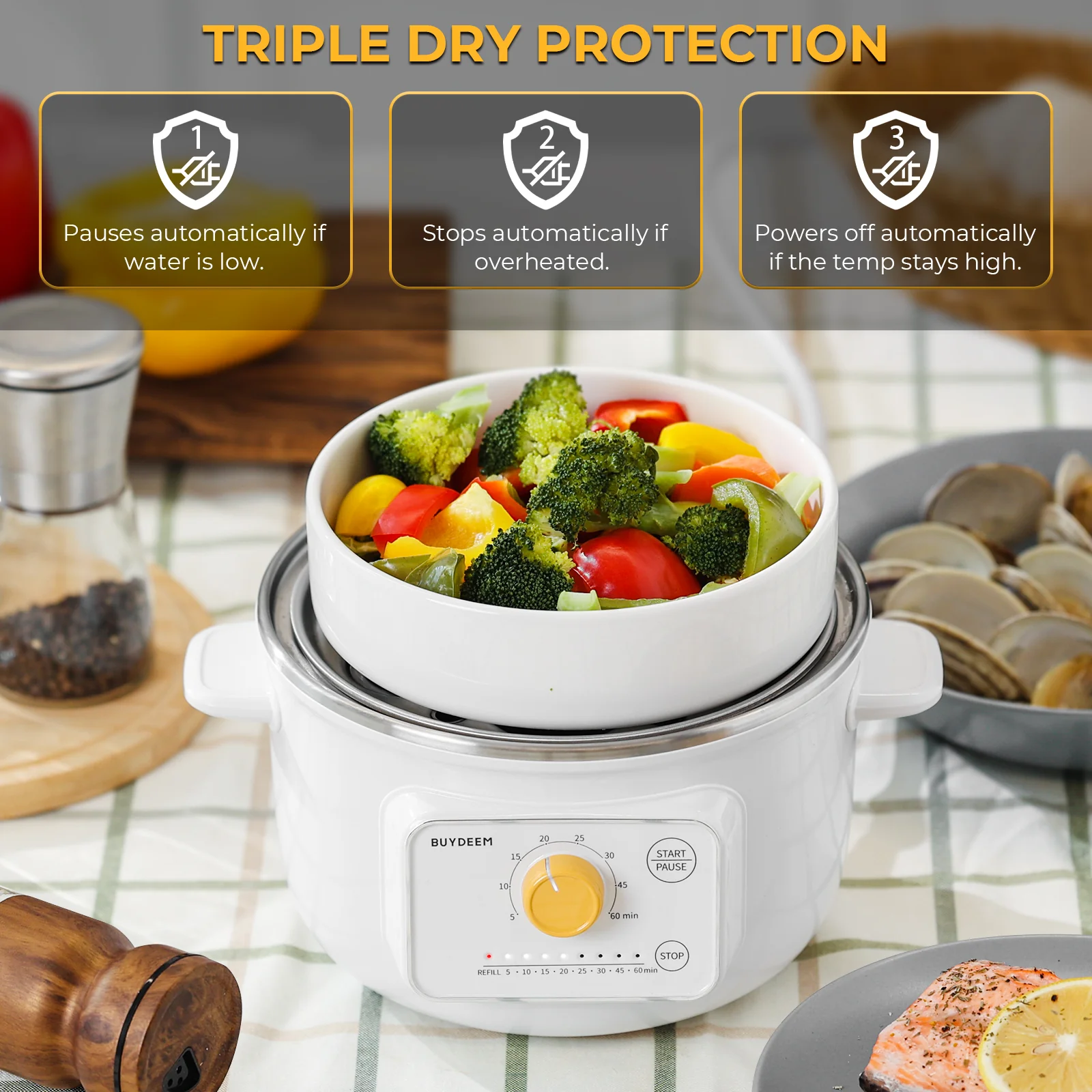 G32 Food Steamer with Steam Plate, Rack & Pot- Bundle Offer - Image 2