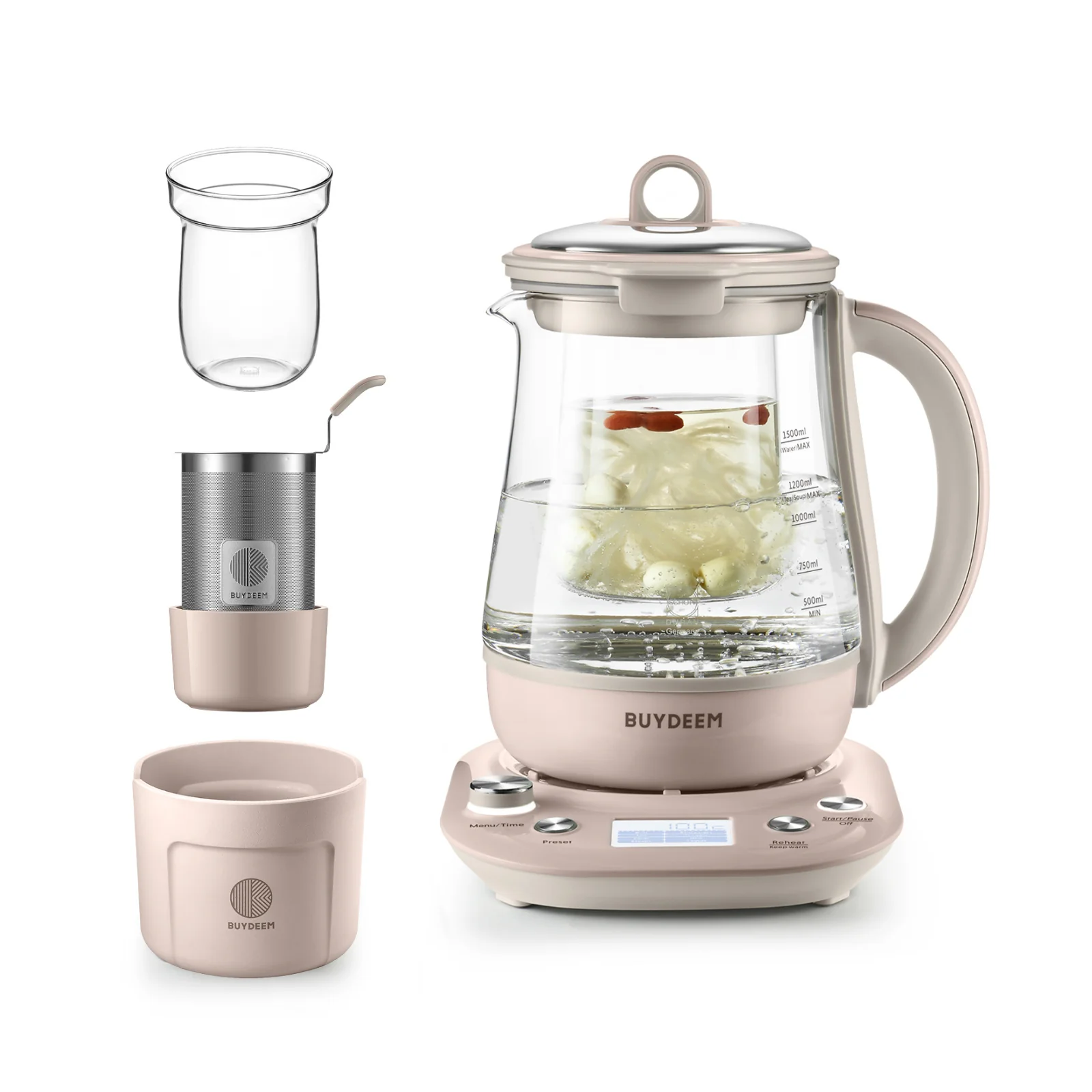 K2763 Beverage Maker with Glass Stew Pot and Infuser, 1.5L - Image 3