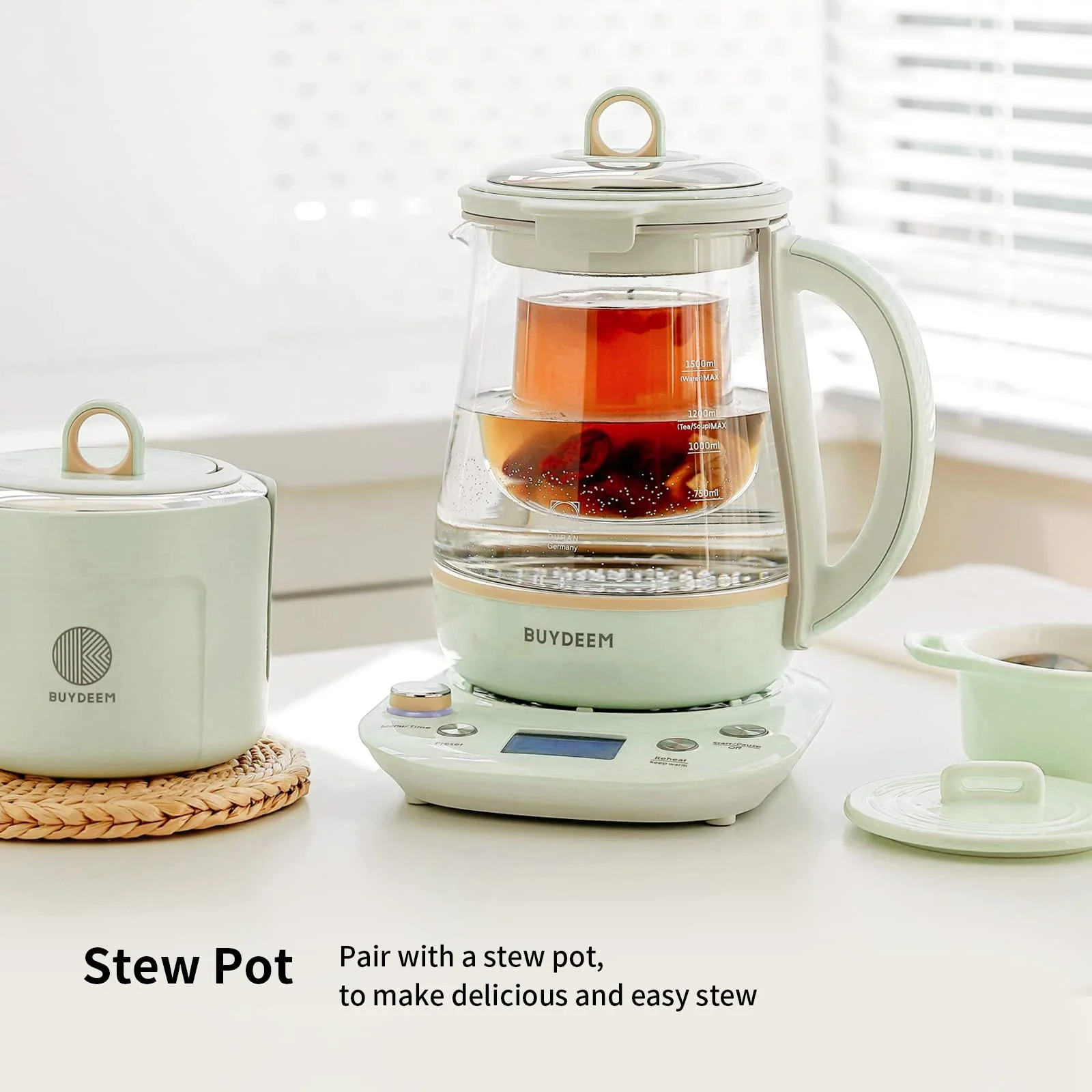 (OPEN BOX) K2763 Beverage Maker with Glass Stew Pot and Infuser, 1.5L - Image 5