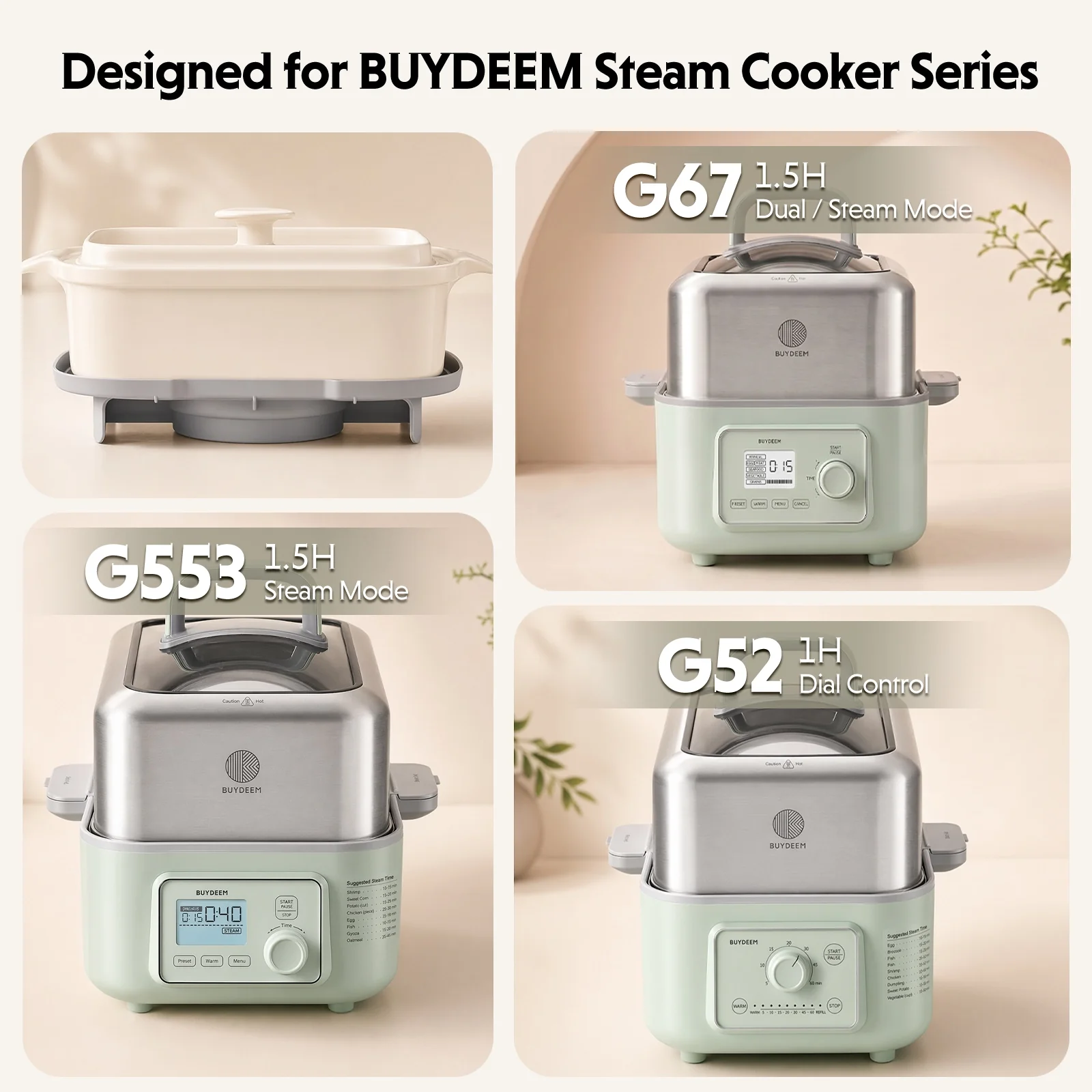 Waterless Ceramic Steam Pot, 3QT - Image 6